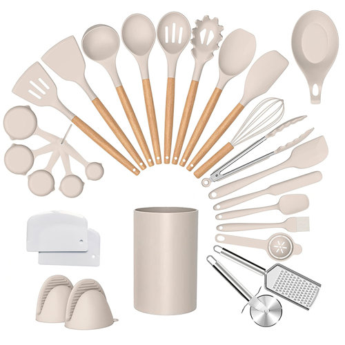 Flenc Kai 33 Piece Cooking Utensil Set with Utensil Crock & Reviews